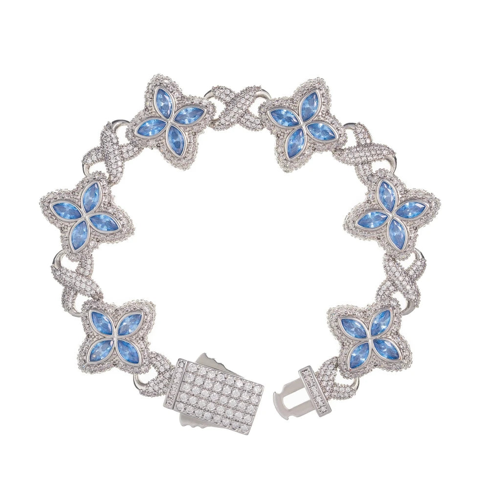 Iced Flower Link Bracelet