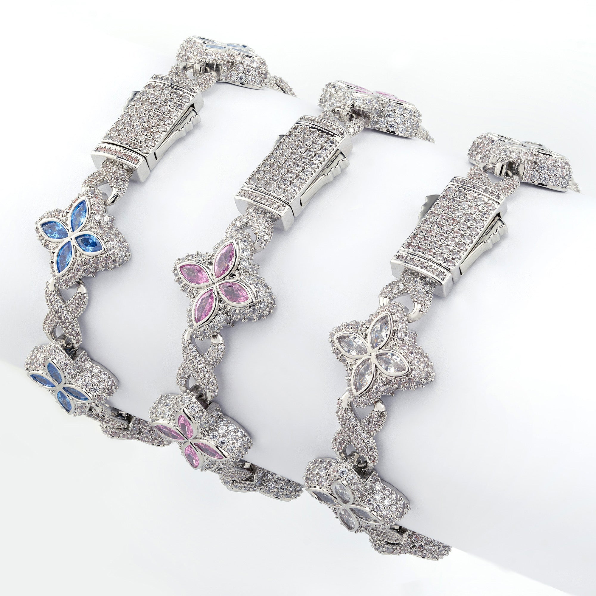 Iced Flower Chain Bracelet