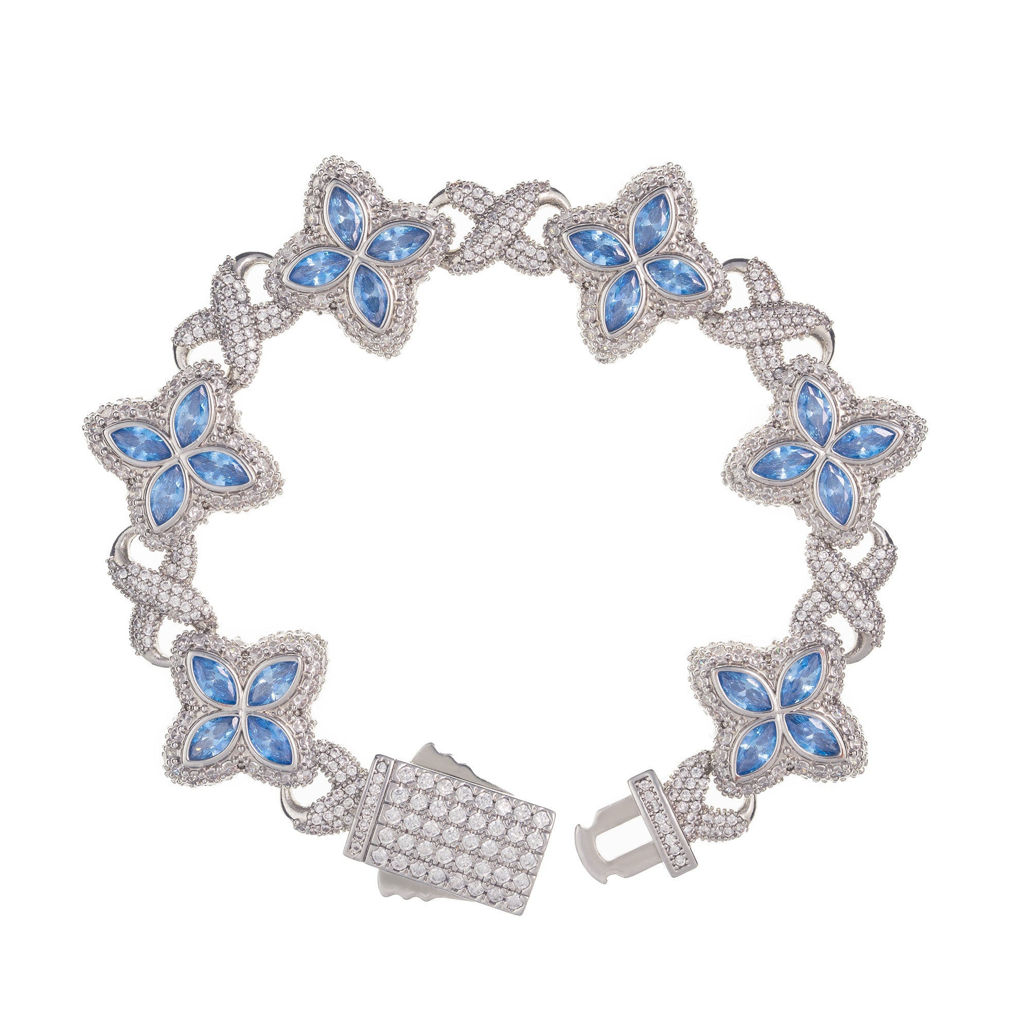 Iced Flower Chain Bracelet