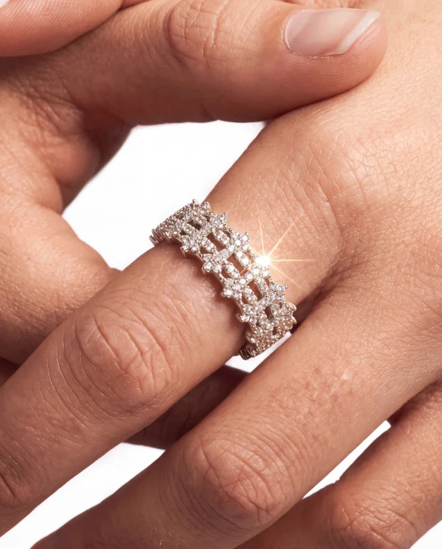 Silver Cross Row Ring