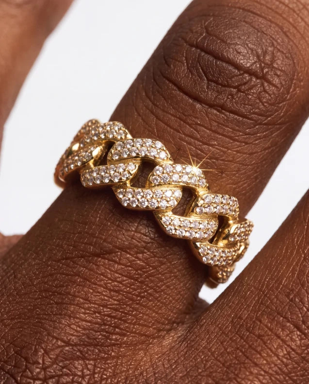 Gold Iced Links Ring