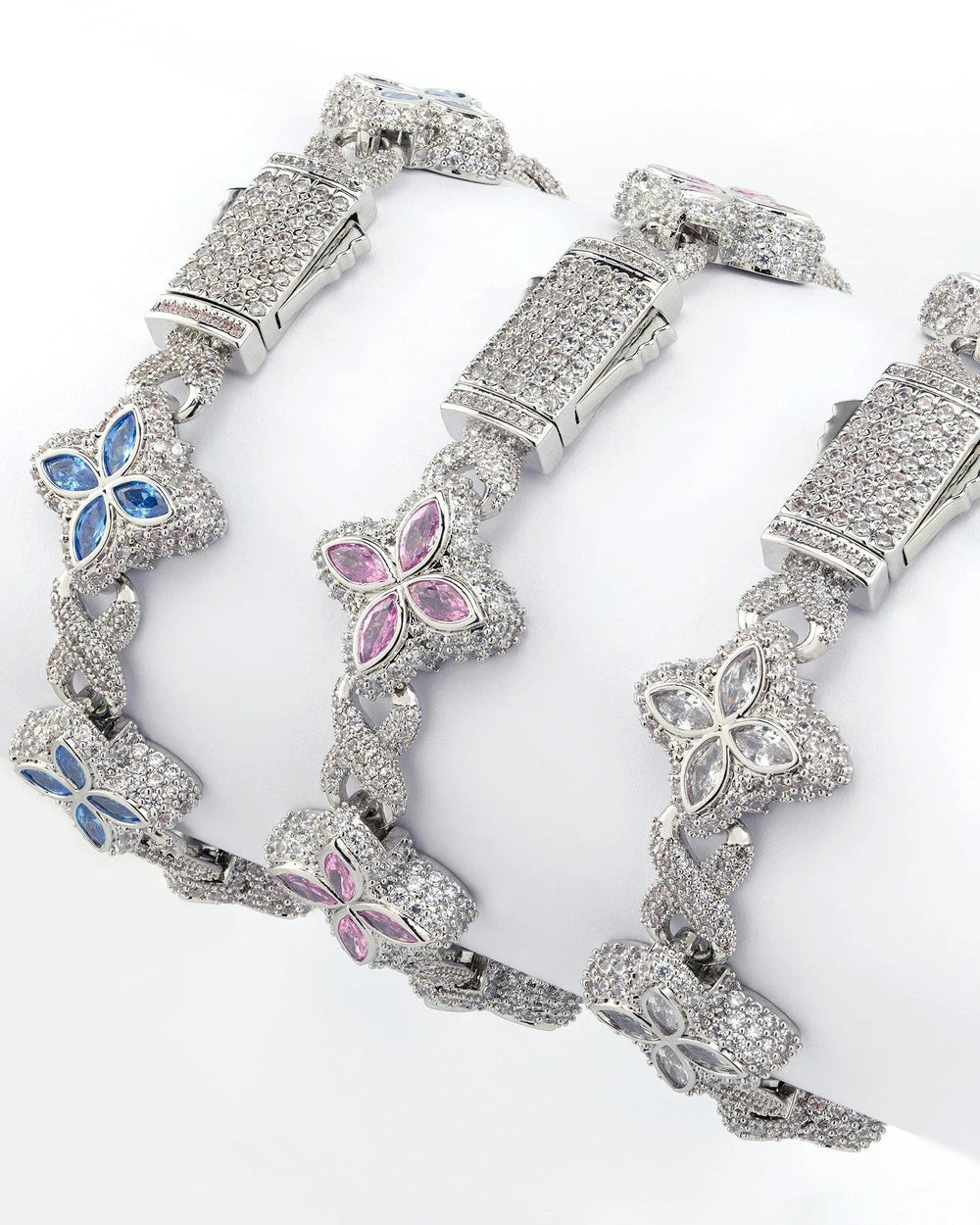 Iced Flower Link Bracelet