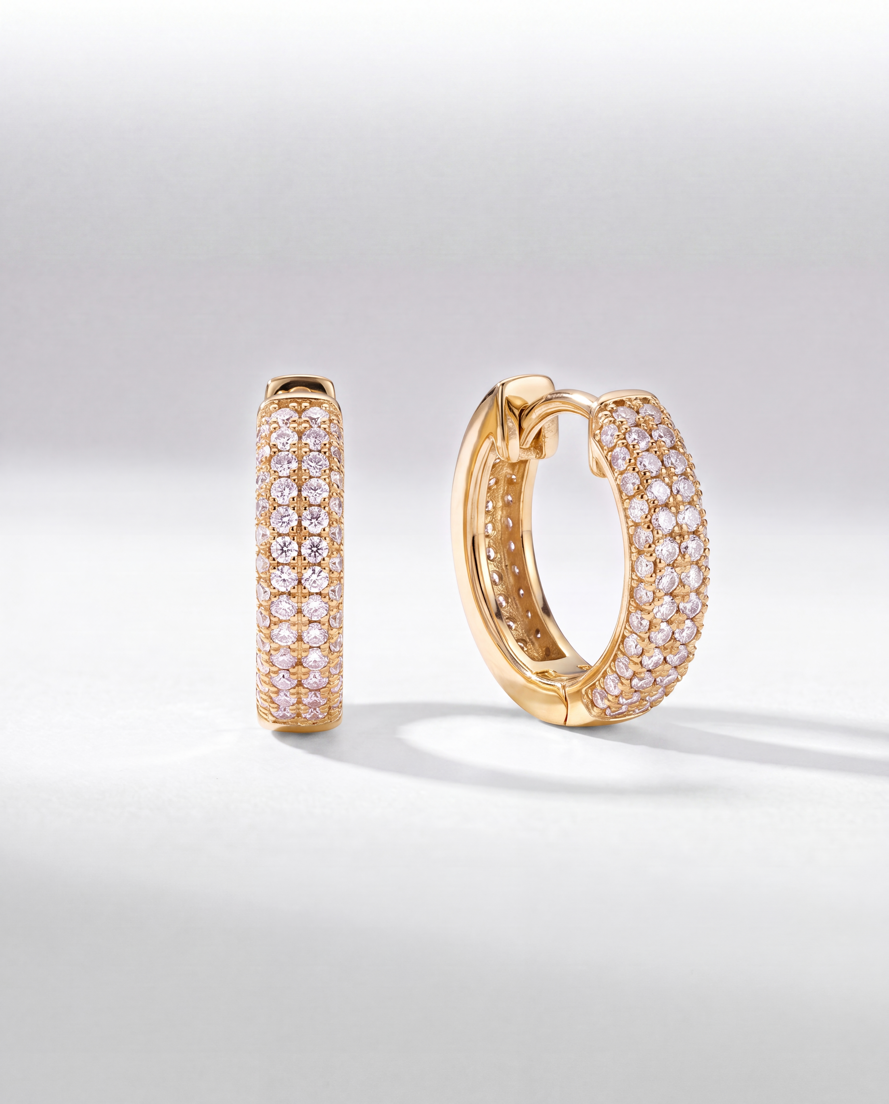 Gold Iced Hoop Earrings