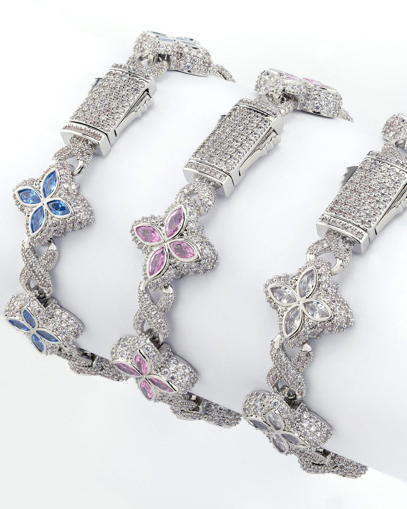 Iced Flower Link Bracelet